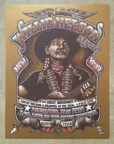 Willie Nelson - NYE at ACL Moody Theater, Austin (Gold variant) SOLD OUT