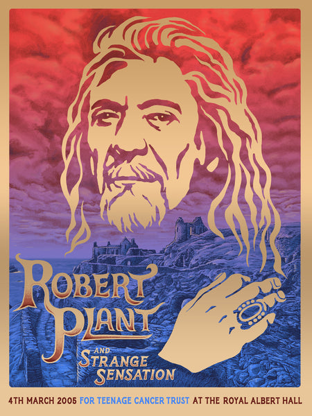 Robert Plant at the Royal Albert Hall - metallic gold paper