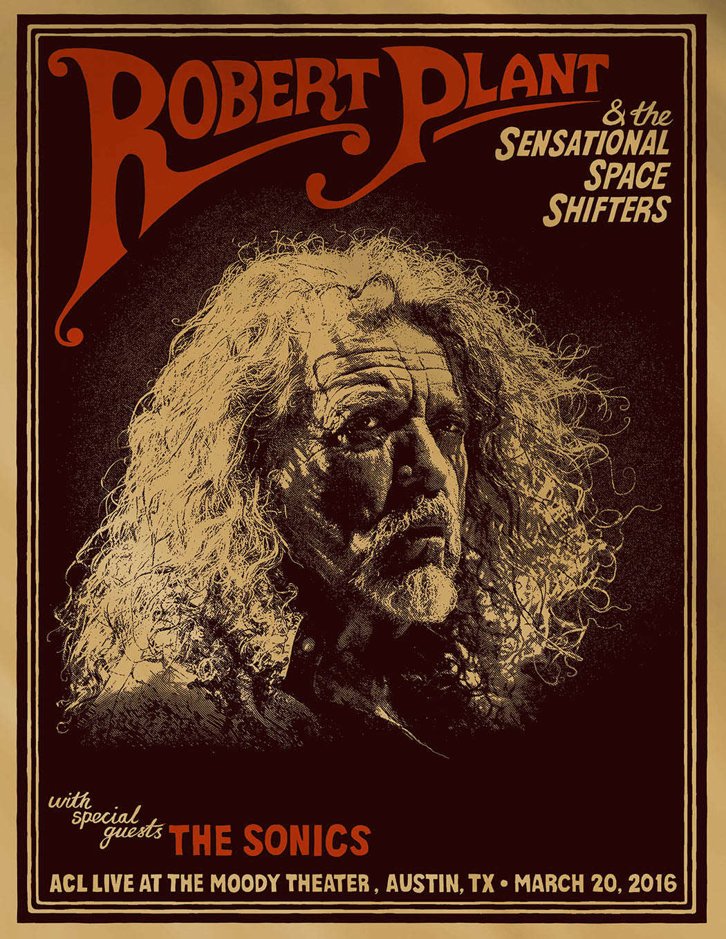 Robert Plant - Gold 'mini print'