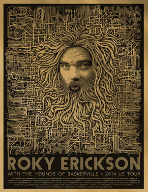 Roky Erickson- Gold 'mini print'