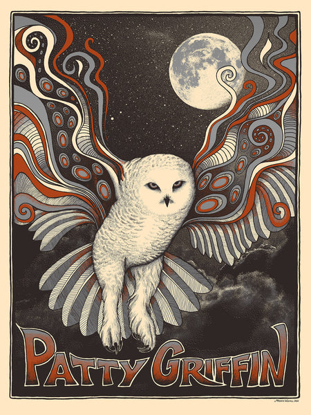 Patty Griffin Snowy Owl tour poster - Silver