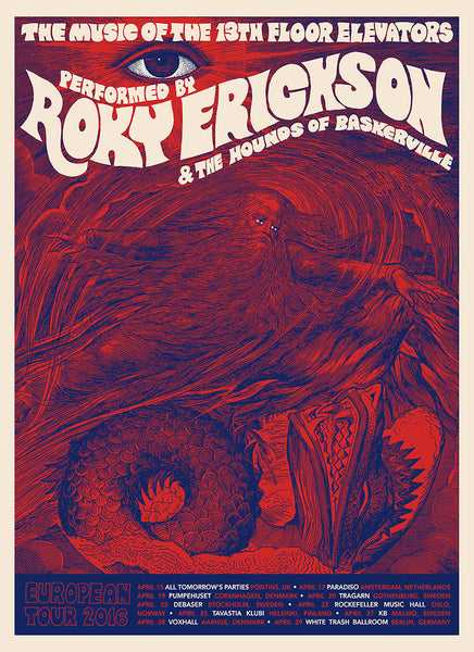 Roky Erickson European tour poster 2016