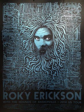 Roky Erickson 'Circuit Board' Poster (BLACK)