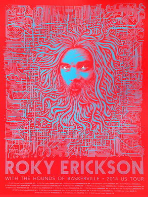 Roky Erickson 'Circuit Board' Poster (RED)