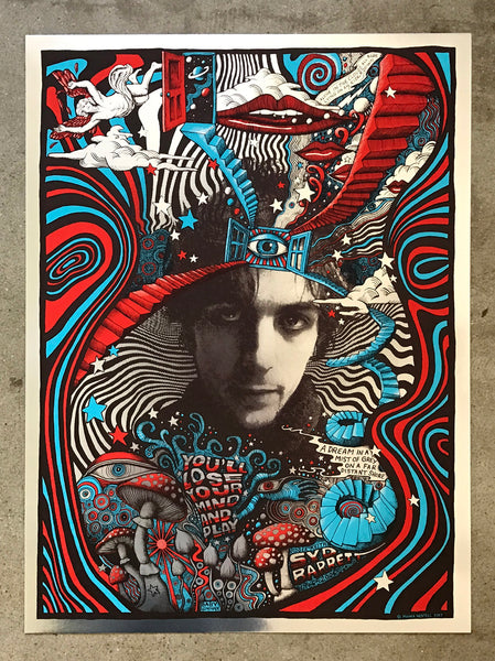 Syd Barrett commemorative print - silver foil